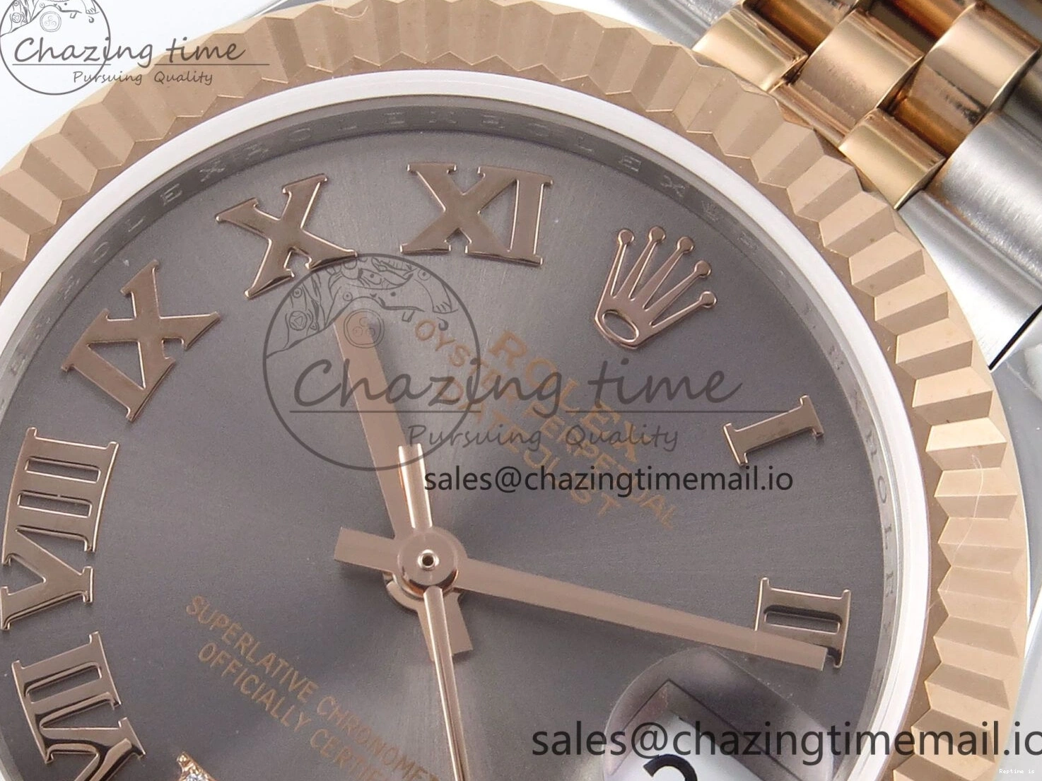 0110 Popular DateJust 31 278271 SS RG GMF 1:1 Best Edition 904L Steel Gray Roman Diamonds Dial on Jubilee Bracelet A 1165